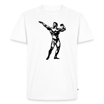 Bodybuilding - T-shirt Premium bio Homme - blanc - Devant - Nico (187cm)