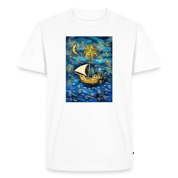 Vessel in the Starry Ocean - Men's Premium Organic T-Shirt - white - Front - Nico (187cm)