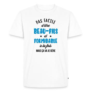 Beau Fils - Beau-Fils - Famille - Mariage - Tshirt - Men's Premium Organic T-Shirt - white - Front - Nico (187cm)