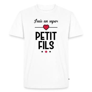 Petit Fils Enfant Bébé Famille Naissance Noël - Men's Premium Organic T-Shirt - white - Front - Nico (187cm)