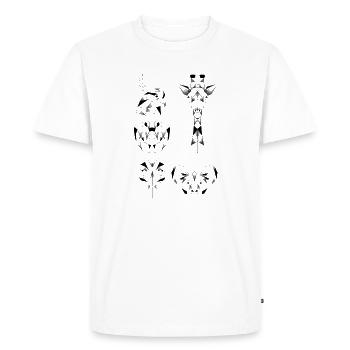 Animaux geometrie origami perroquet crocodile  - T-shirt Premium bio Homme - blanc - Devant - Nico (187cm)