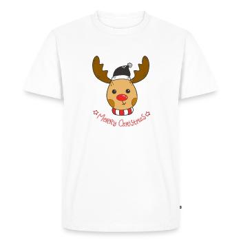 Conception de Noël mignon renne Rudolph - T-shirt Premium bio Homme - blanc - Devant - Nico (187cm)