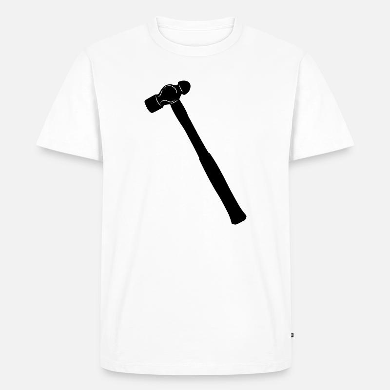 Kugelhammer oder Dellhammer Schattenbild - Männer Premium Bio T-Shirt - Weiß