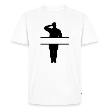 Greeting of respect banner - Men's Premium Organic T-Shirt - white - Front - Nico (187cm)