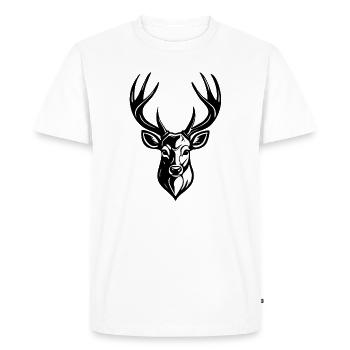 TÊTE DE CERF - T-shirt Premium bio Homme - blanc - Devant - Nico (187cm)