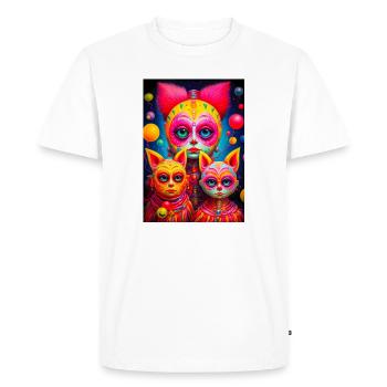 Cosmic faces sketched in vivid colors - Men's Premium Organic T-Shirt - white - Front - Nico (187cm)