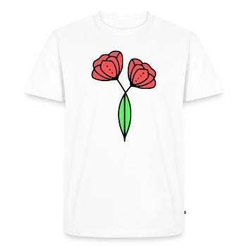 Poppy Poppies Minimalist Line Art 6 - Men's Premium Organic T-Shirt - white - Front - Nico (187cm)