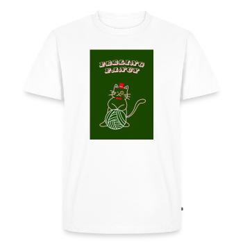 Chat qui se sent chic - T-shirt Premium bio Homme - blanc - Devant - Nico (187cm)