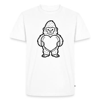 Gorilla with a heart – strong and loving at the same time - Men's Premium Organic T-Shirt - white - Front - Nico (187cm)