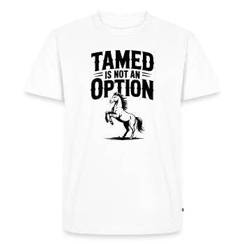 Tamed Is Not an Option - Men's Premium Organic T-Shirt - white - Front - Nico (187cm)