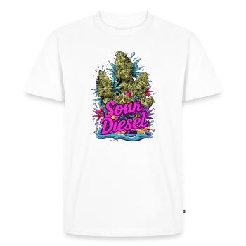Diesel acidulé - T-shirt Premium bio Homme - blanc - Devant - Nico (187cm)