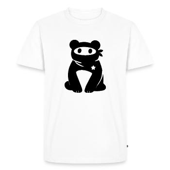 Ours Masqué avec une étoile – Antifascism Antifa - T-shirt Premium bio Homme - blanc - Devant - Nico (187cm)