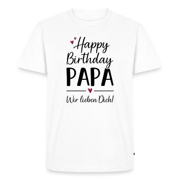 Joyeux anniversaire Tenue de fête papa Papa - T-shirt Premium bio Homme - blanc - Devant - Nico (187cm)