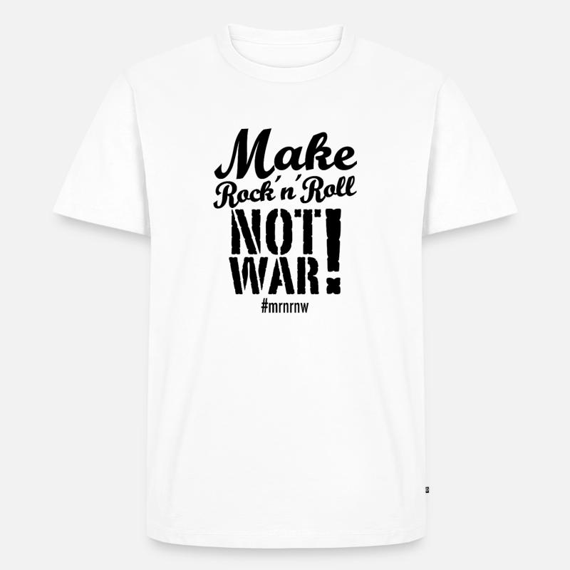 Make Rock´n´Roll Not War 2025-Version - Männer Premium Bio T-Shirt - Weiß