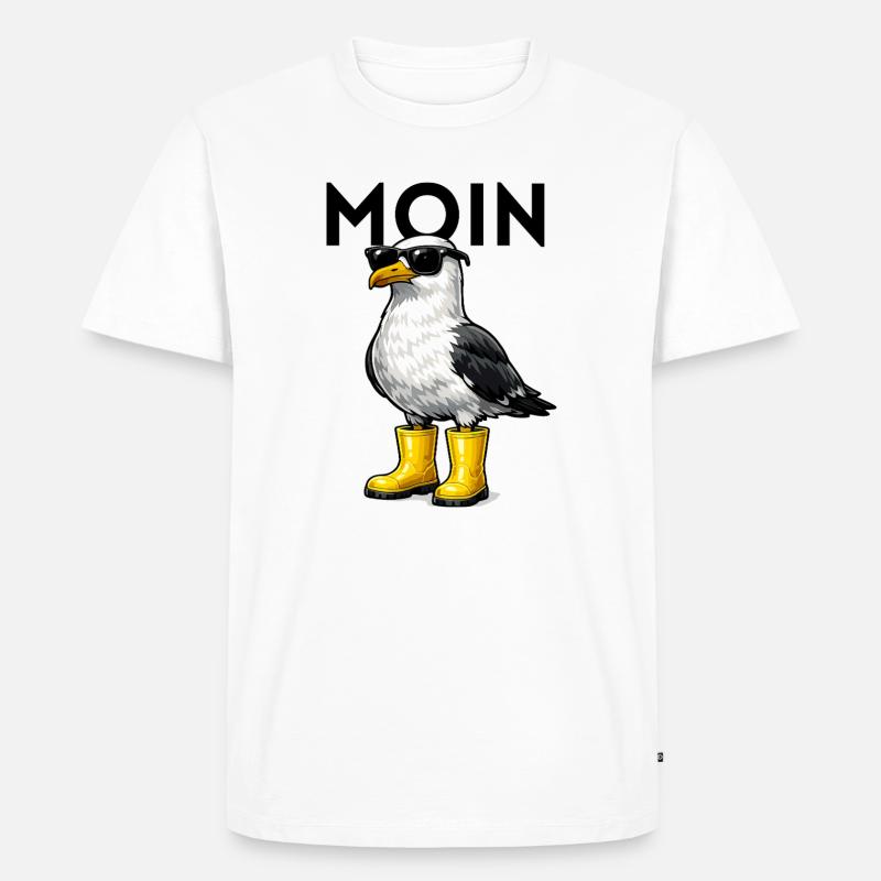 Moin Moewe  - Männer Premium Bio T-Shirt - Weiß