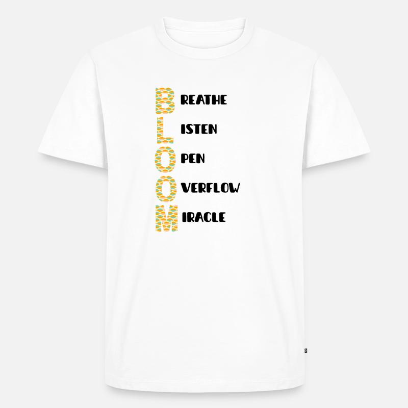 BLOOM Vertikal Musterfarben - Männer Premium Bio T-Shirt - Weiß