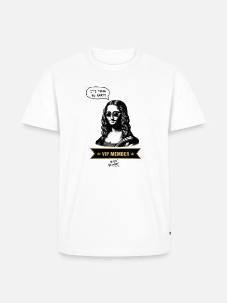 VIP Mona Lisa Party Edition - Männer Premium Bio T-Shirt - Weiß