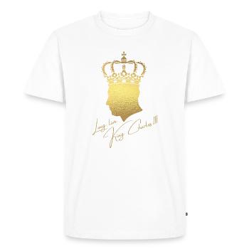 Couronnement du roi britannique Charles Angleterre Drapeau - T-shirt Premium bio Homme - blanc - Devant - Nico (187cm)