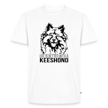 La vie de Keeshond est meilleure Wolfsspitz Chiens Wilsigns - T-shirt Premium bio Homme - blanc - Devant - Nico (187cm)