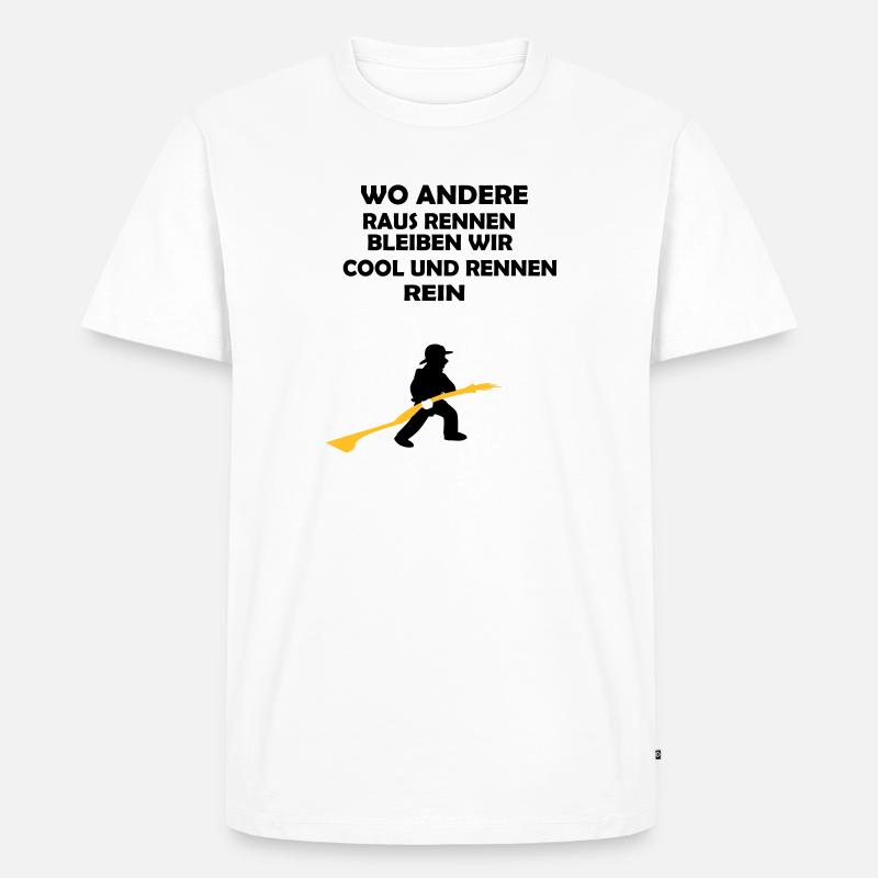 Feuerwehrmann - Männer Premium Bio T-Shirt - Weiß