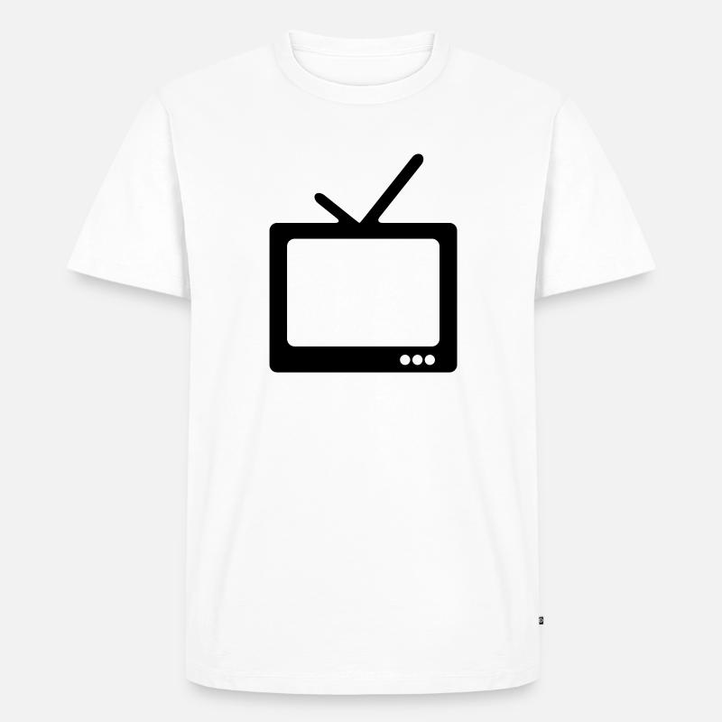 fernseh - Männer Premium Bio T-Shirt - Weiß