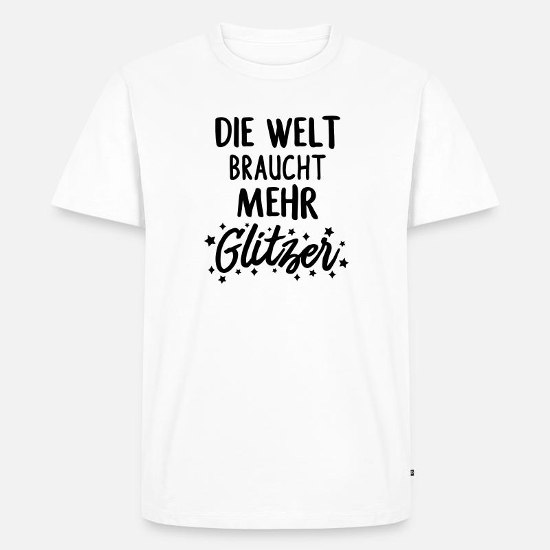 Mehr Glitzer - Männer Premium Bio T-Shirt - Weiß