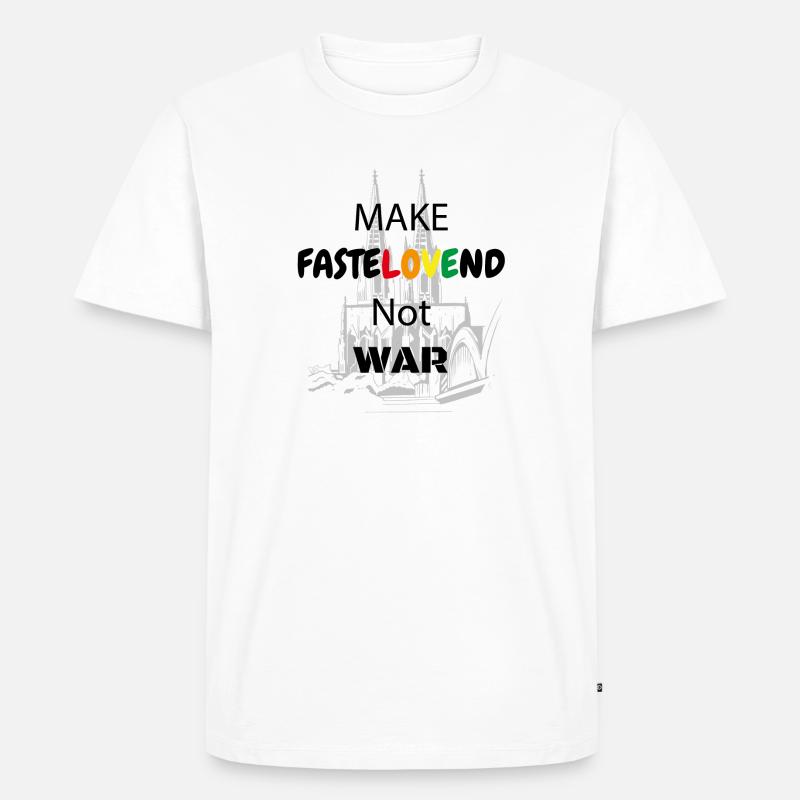 Make Fastelovend not war - Männer Premium Bio T-Shirt - Weiß