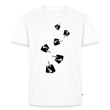 Icône d’icône de badge - T-shirt Premium bio Homme - blanc - Devant - Nico (187cm)