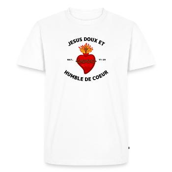 Sacré-Coeur de Jésus - T-shirt Premium bio Homme - blanc - Devant - Nico (187cm)