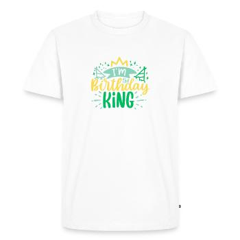 I'm the Birthday KING - Men's Premium Organic T-Shirt - white - Front - Nico (187cm)