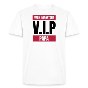 VERY IMPORTANT PAPA - Men's Premium Organic T-Shirt - white - Front - Nico (187cm)