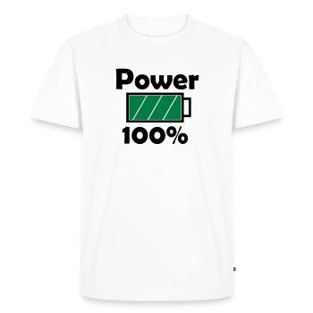 Power 100% with full battery icon - Men's Premium Organic T-Shirt - white - Front - Nico (187cm)
