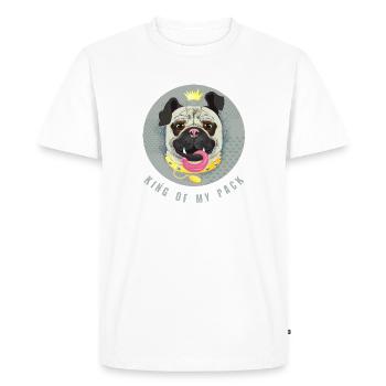 Roi de ma meute - Carlin - T-shirt Premium bio Homme - blanc - Devant - Nico (187cm)