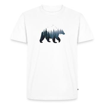 Origami ours de Berlin - T-shirt Premium bio Homme - blanc - Devant - Nico (187cm)