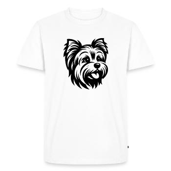 Yorkshire Terrier Drawing Head - Men's Premium Organic T-Shirt - white - Front - Nico (187cm)