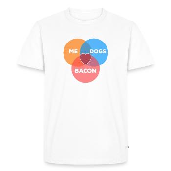 moi + chiens + lard - T-shirt Premium bio Homme - blanc - Devant - Nico (187cm)