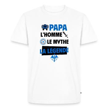 Papa homme mythe légende - T-shirt Premium bio Homme - blanc - Devant - Nico (187cm)