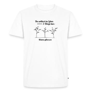 3 Bäume pflanzen - Männer Premium Bio T-Shirt - Weiß - Vorne - Nico (187cm)