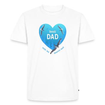 Meilleur Papa Papa - T-shirt Premium bio Homme - blanc - Devant - Nico (187cm)