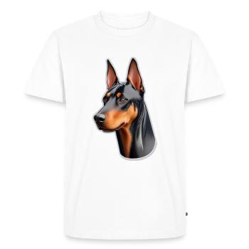 Doberman - T-shirt Premium bio Homme - blanc - Devant - Nico (187cm)