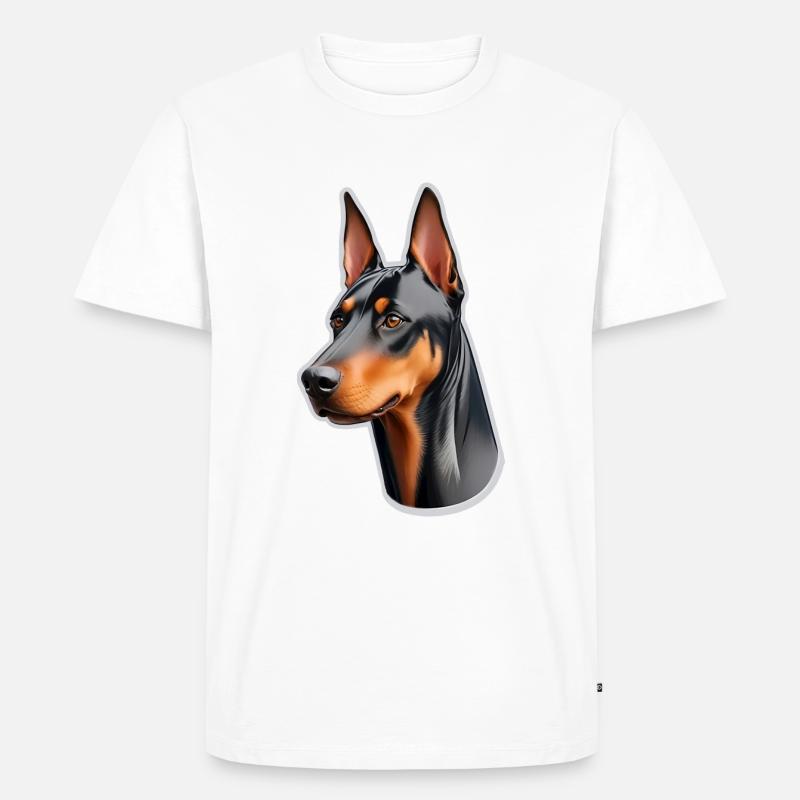 Dobermann - Männer Premium Bio T-Shirt - Weiß