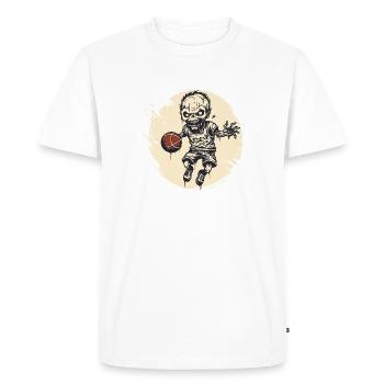 Zombie kid playing basketball - Men's Premium Organic T-Shirt - white - Front - Nico (187cm)
