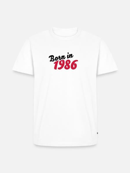 Born in 1986 - Männer Premium Bio T-Shirt - Weiß