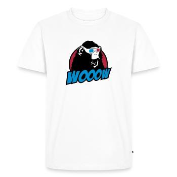 3D Glasses amazed Monkey - T-shirt Premium bio Homme - blanc - Devant - Nico (187cm)