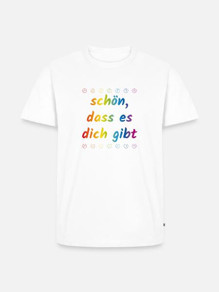 schön dass es dich gibt - Männer Premium Bio T-Shirt - Weiß