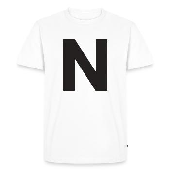 N - Men's Premium Organic T-Shirt - white - Front - Nico (187cm)