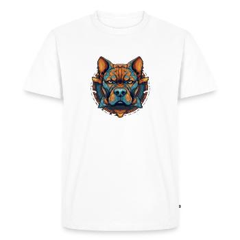 Pit bull - Men's Premium Organic T-Shirt - white - Front - Nico (187cm)