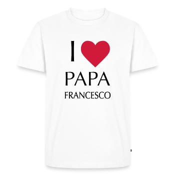 I LOVE PAPA FRANCESCO - T-shirt Premium bio Homme - blanc - Devant - Nico (187cm)