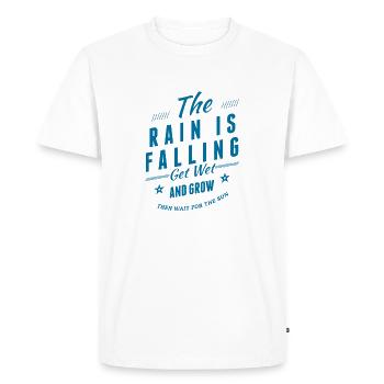 The Rain is falling - Men's Premium Organic T-Shirt - white - Front - Nico (187cm)
