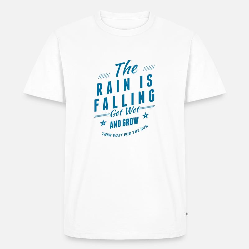 The Rain is falling - Männer Premium Bio T-Shirt - Weiß